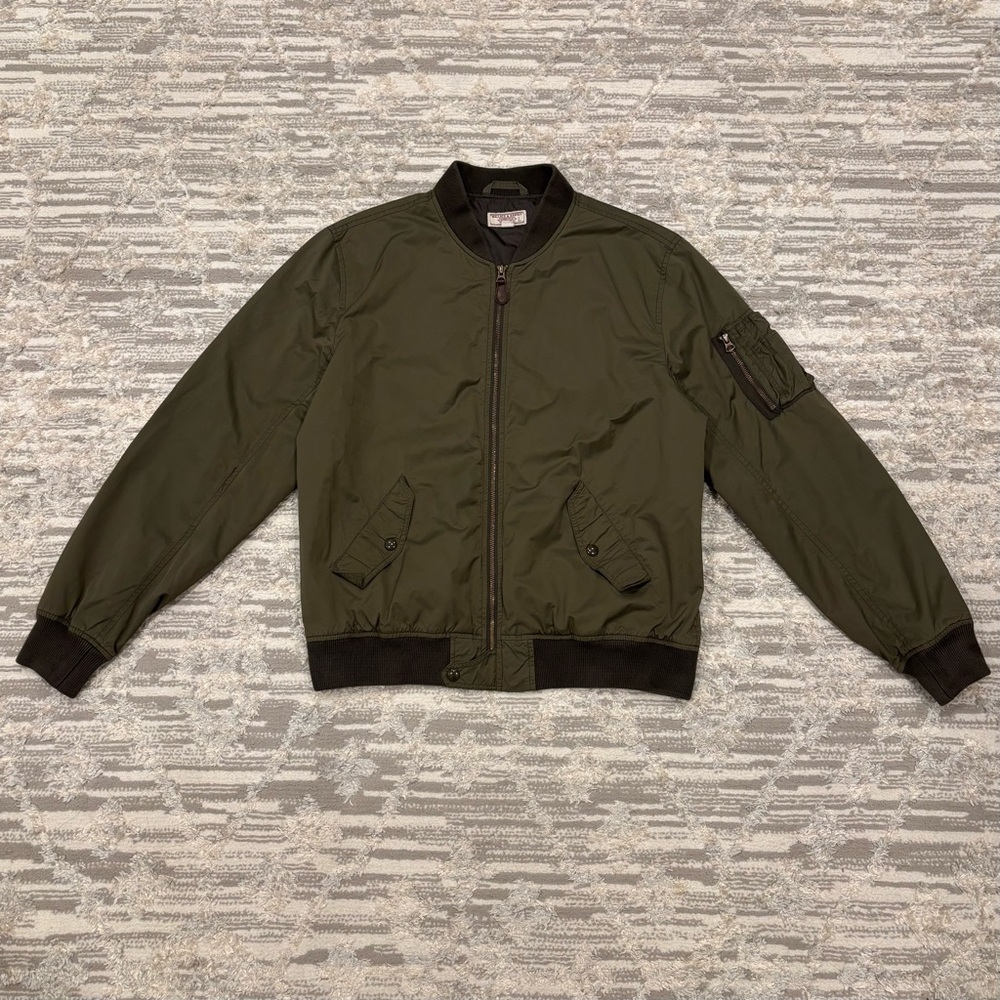 Wallace & Barnes MA-1 Bomber Jacket Men’s Large Full Zip Military Green C1174